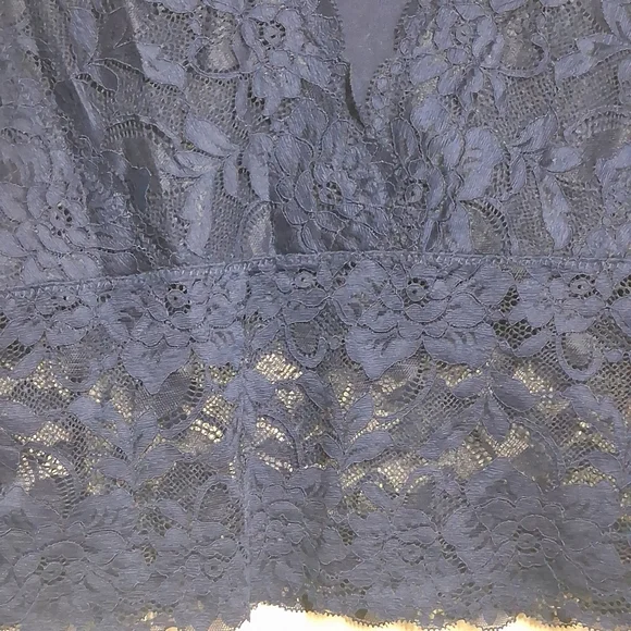 Guess Y2K Lace Sheer Top Blue Large Crop Fairy Feminine Delicate - Picture 5 of 11